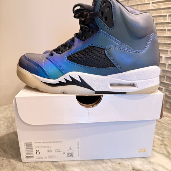 Jordan 5 Retro Iridescent Navy Womens Size 6 - Picture 7 of 8